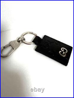 Gucci Black Gg Key Ring Leather Chain Signature 13453