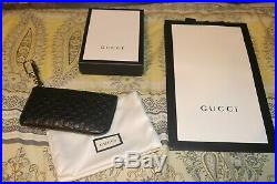 Gucci Black Micro-GG Zip Top KeyChain Case #544248