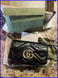 Gucci GG Marmont Bag Matelasse Leather Super Mini Black