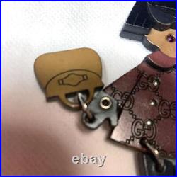 Gucci GG Pattern Mademoiselle Key Ring Charm Key Chain No Box