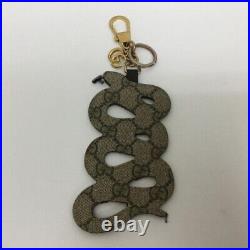 Gucci GG Suprems Snake Sheped Key Ring Bag Charm made in Italy PVC canvas Auth