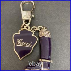 Gucci Key Chain Charm Long Boots Black Purple Gold