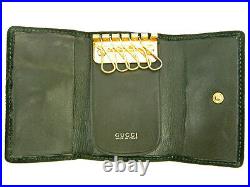 Gucci Key holder Key case Black Gold Woman unisex Authentic Used C2640
