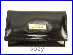 Gucci Key holder Key case Black Gold Woman unisex Authentic Used Y7009