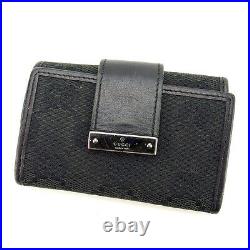 Gucci Key holder Key case GG Black Silver Woman Authentic Used Y4616