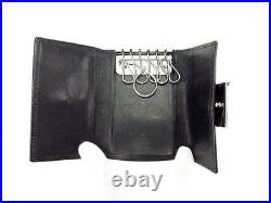 Gucci Key holder Key case GG Black Silver Woman Authentic Used Y4616