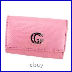 Gucci Key holder Key case Python Pink Black Woman Authentic Used T4324
