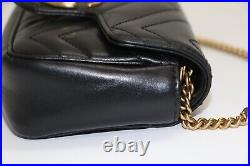 Gucci Matelasse Super Mini GG Marmont Crossbody Black Leather shoulder bag