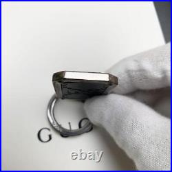 Gucci Shima Keychain Gg Leather Silver Ring Black