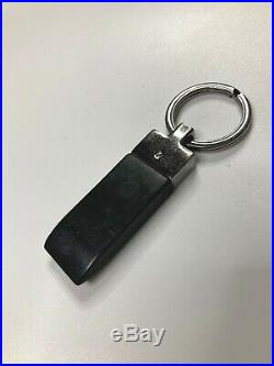 Gucci Vintage Logo Rubber Metal Key Chain Black Made In Italy Ring Pouch Box