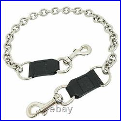 Gucci Wallet Chain Key Metal Leather Silver Black #KAI