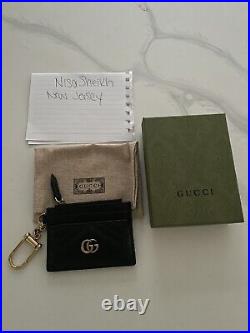 Gucci card case (black) GG Marmont keychain wallet