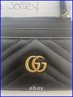 Gucci card case (black) GG Marmont keychain wallet