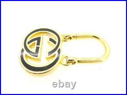 Gucci key ring Interlocking Gold Black Woman unisex Authentic Used K447