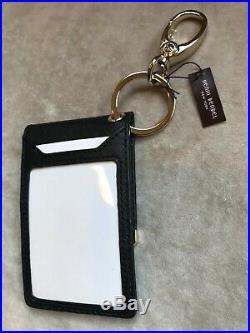 HENRI BENDEL NWT Cards and Keys Holder Key Fob Black Saffiano Leather