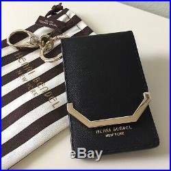 HENRI BENDEL NWT Cards and Keys Holder + Small Dust Bag Black Saffiano Leather