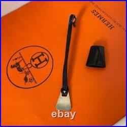 HERMES Key holder Mini metal Cloche Black Authentic Key chain F/S From JAPAN