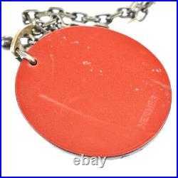 HERMES Logo Ladybug Motif Key Chain Bag Charm Leather Red Black Silver 04JE288