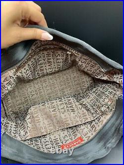 Harveys Seatbelt Bag Carriage Ring Hobo Black Handbag Purse Rosette & Keychain