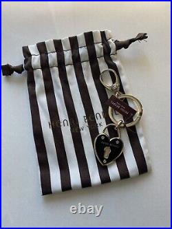 Henri Bendel New York KeyRing Bag Charm Heart Black/Stripes NWT HTF