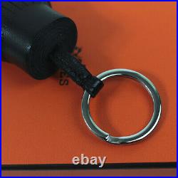 Hermes Key Chain Keyring Carmen Lambskin Razor Charm Noir Black P607 27915