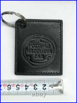 Hermes Keyring Key Chain Square Black Silver color leather metal authentic withbox