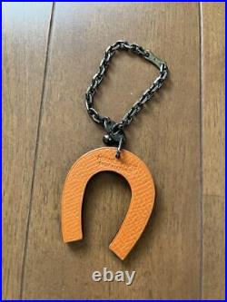 Hermes key chain horseshoe black orange 8 branded