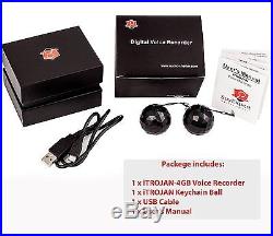 Ingeniously camouflaged spy gadget Black Ball Keychain Spy Voice Recorder Sound