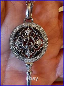 Jane Seymour Sterling Silver Open Hearts 1/4ct KEY Diamond Necklace KAY? NEW