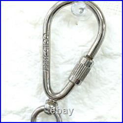Jimmy Choo Key Chain Key Ring Bag Charm Used Silver Tone Black Blue from Japan