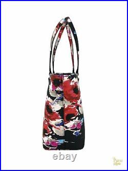 KATE SPADE Black Laurel Way Blurry Floral Dally Tote Bag Wallet & Keychain Set