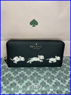 KATE SPADE Novelty Disney 101 Dalmatians Large Continental Wallet Black NEW