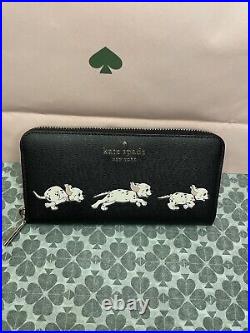 KATE SPADE Novelty Disney 101 Dalmatians Large Continental Wallet Black NEW