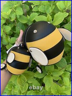 KATE SPADE buzzbee Bee LEATHER Crossbody BAG Handbag With Matching Bee Keychain
