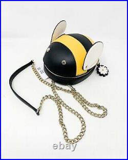 KATE SPADE buzzbee Bee LEATHER Crossbody BAG Handbag With Matching Bee Keychain