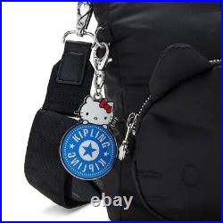 KIPLING Hello KItty Official Shoulder Bag MIRUNA H Kitty Charcoa Key chain Charm