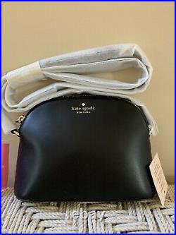 Kate Spade Kali Small Dome Crossbody Black Leather & Card Wallet Keychain Set