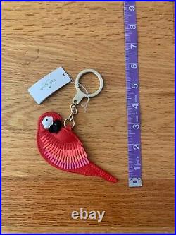 Kate Spade Key Chain Fob Parrot Red Black And White, multi Colors. NWT
