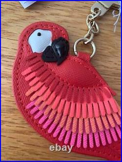 Kate Spade Key Chain Fob Parrot Red Black And White, multi Colors. NWT