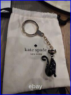 Kate Spade New York Enamel Black Cat Keychain