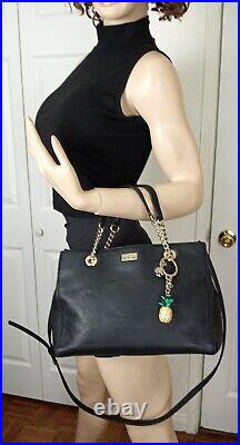 Kate Spade Pebbled Soft Black Leather Satchel Shoulder/hand Bag