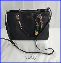 Kate Spade Pebbled Soft Black Leather Satchel Shoulder/hand Bag