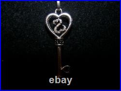 Kay Jewelers Jane Seymour 26 B&w Diamonds Open Heart Key Pendant & New Chain