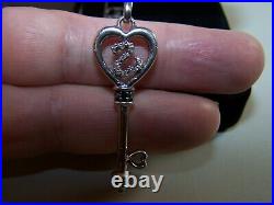Kay Jewelers Jane Seymour 26 B&w Diamonds Open Heart Key Pendant & New Chain