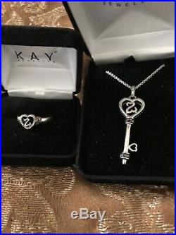 Kay Jewelers SSIL Open Heart by Jane ring and necklace set
