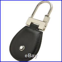 Key Ring MONTBLANC MEISTERSTUCK Black Leather Key Chain 14085 NEW