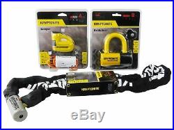 Kryptonite 5-S2 Disc Lock Black and Disc Lock Yellow with912 4ft Integrated Chain