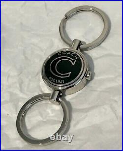 LOT OF 10 Coach Silver Green Black Dual Key Chains/ Fob Purse Charm with Release