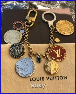 LOUIS VUITTON Bag charm Key chain ring holder AUTH TRUNKS &BAGS COIN RARE F/S 10