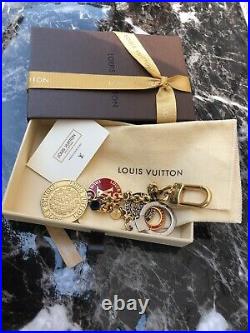 LOUIS VUITTON Bag charm Key chain ring holder AUTH TRUNKS &BAGS COIN RARE F/S 13